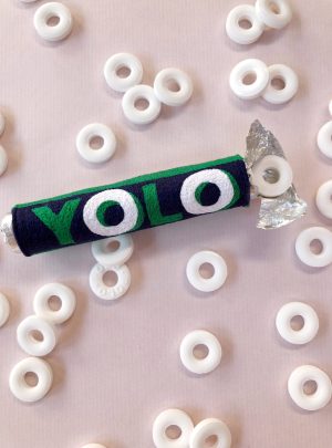 Yolo mints – original embroidered artwork